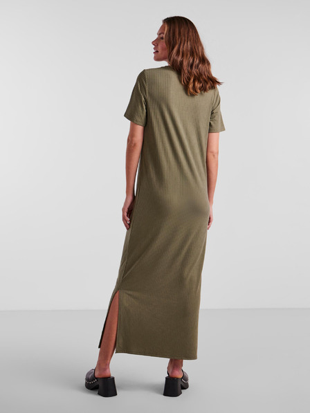 Pieces Khaki Damen Basic Maxikleid Pieces Kylie