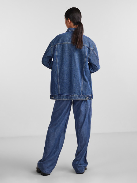 Pieces Blaue Oversized-Denim-Jacke für Damen Pieces Tika