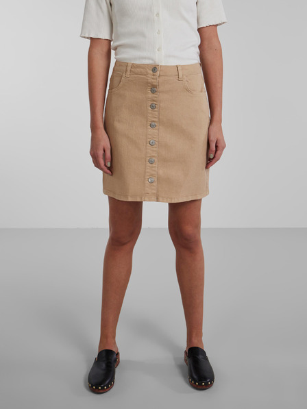 Pieces Hellbrauner Damen-Denim-Rock Pieces Peggy