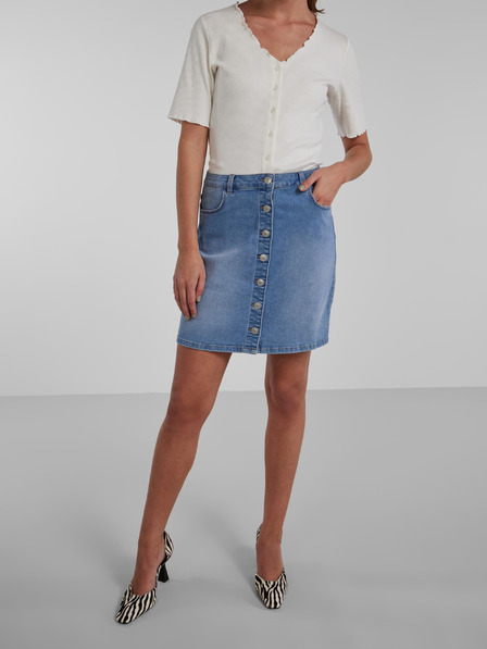 Pieces Hellblauer Damen-Denim-Rock Pieces Peggy