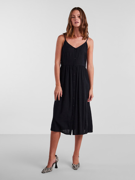 Pieces Schwarzes Damen-Midikleid Pieces Tala