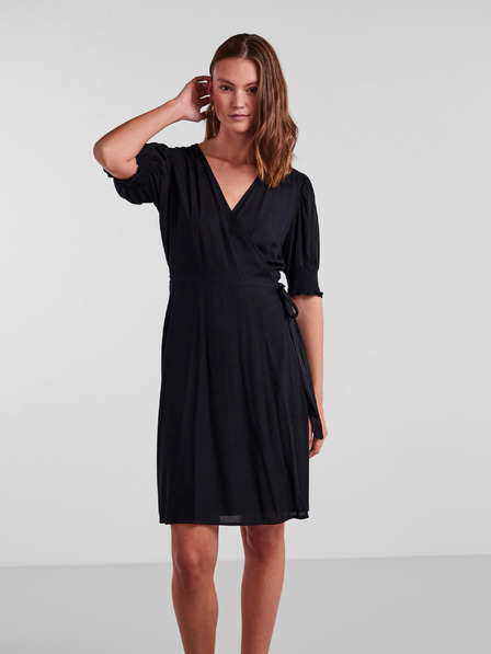 Pieces Schwarzes Damen-Wickelkleid Pieces Tala