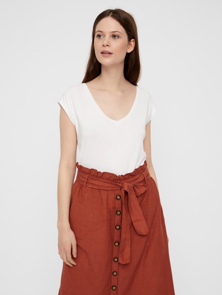 Pieces Weißes Basic-Shirt Pieces Kamala