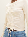 Tom Tailor Denim Cremefarbenes Damen-T-Shirt in Übergröße Tom Tailor Denim