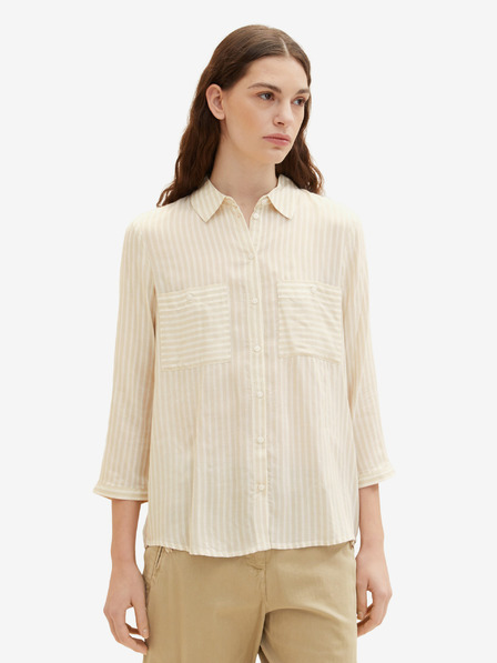 Tom Tailor Tom Tailor Beige gestreiftes Damenhemd