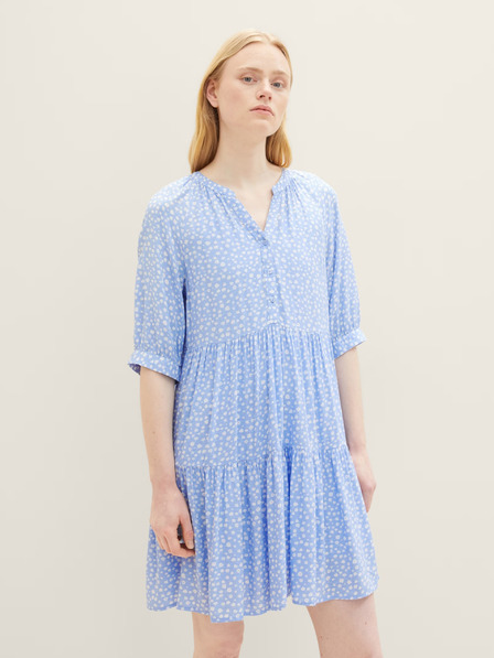 Tom Tailor Denim Tom Tailor Denim Weißes und blaues geblümtes Kleid für Damen