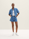 Tom Tailor Denim Blaue gemusterte Denim-Shorts für Damen Tom Tailor Denim