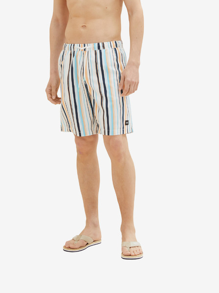 Tom Tailor Orange und blau gestreifte Herren-Bademode Tom Tailor