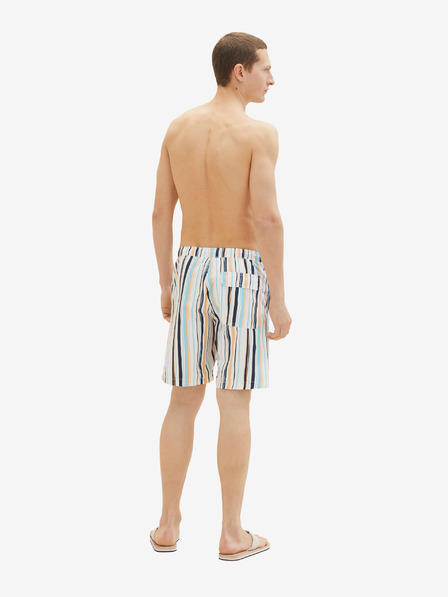 Tom Tailor Orange und blau gestreifte Herren-Bademode Tom Tailor