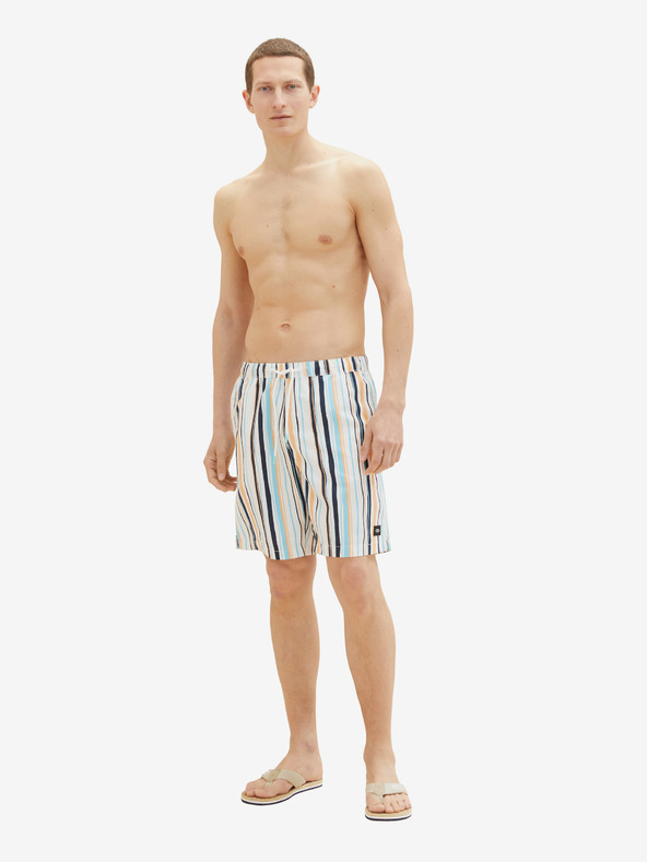 Tom Tailor Orange und blau gestreifte Herren-Bademode Tom Tailor