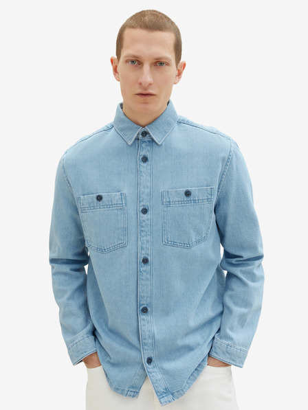 Tom Tailor Hellblaues Herren-Denim-Top-Hemd Tom Tailor