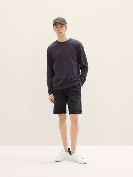 Tom Tailor Denim Schwarze Herren Denim Shorts Tom Tailor Denim
