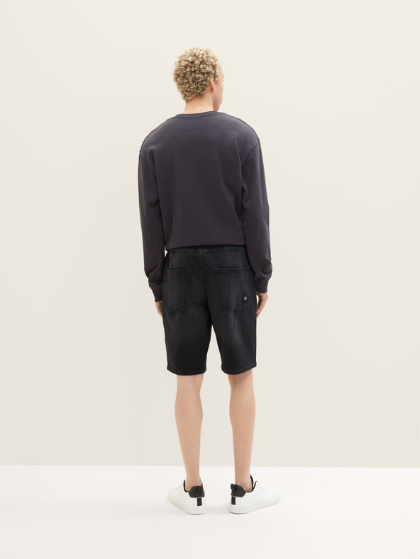 Tom Tailor Denim Schwarze Herren Denim Shorts Tom Tailor Denim