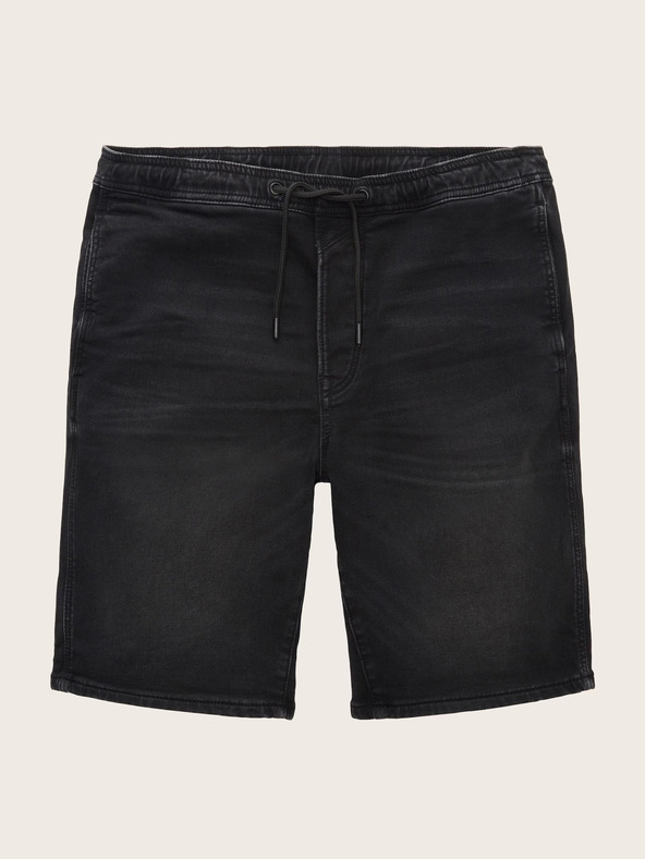 Tom Tailor Denim Schwarze Herren Denim Shorts Tom Tailor Denim