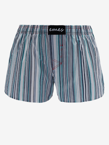 Emes Emes hellblaue gestreifte Shorts für Damen