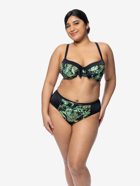 DORINA Grün-schwarzer gemusterter Damen-Bikiniunterteil DORINA Kano