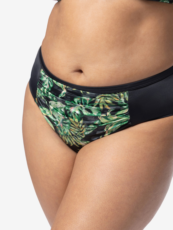 DORINA Grün-schwarzer gemusterter Damen-Bikiniunterteil DORINA Kano
