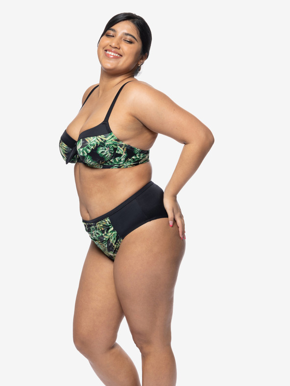 DORINA Grün-schwarzer gemusterter Damen-Bikiniunterteil DORINA Kano