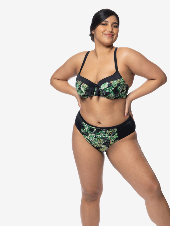 DORINA Grün-schwarzer gemusterter Damen-Bikiniunterteil DORINA Kano