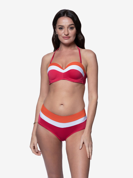 DORINA Orange-rosa gestreifter Damen-Bikiniunterteil DORINA Lawaki