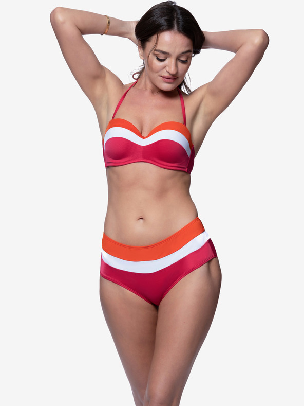 DORINA Orange-rosa gestreifter Damen-Bikiniunterteil DORINA Lawaki
