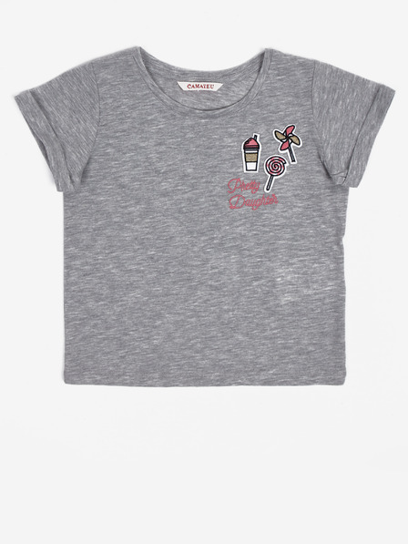 CAMAIEU CAMAIEU Grau gestromtes Mädchen-T-Shirt