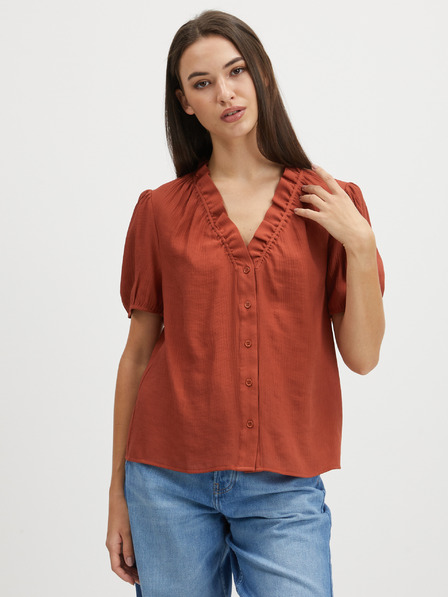 Pieces Braune Bluse Pieces Lynwen