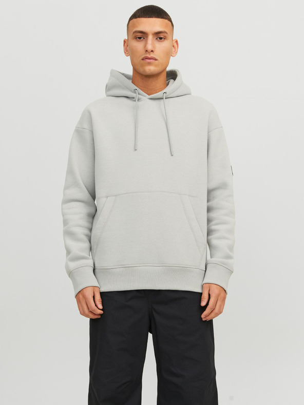 Jack & Jones Hellgrauer Jack & Jones Classic-Kapuzenpullover für Herren