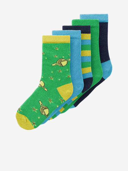 name it Set aus fünf Paar Kindersocken in Blau und Grün name it Vagn