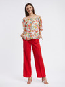 Orsay Rote und cremefarbene Damenbluse mit Blumenmuster ORSAY