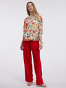 Orsay Rote und cremefarbene Damenbluse mit Blumenmuster ORSAY