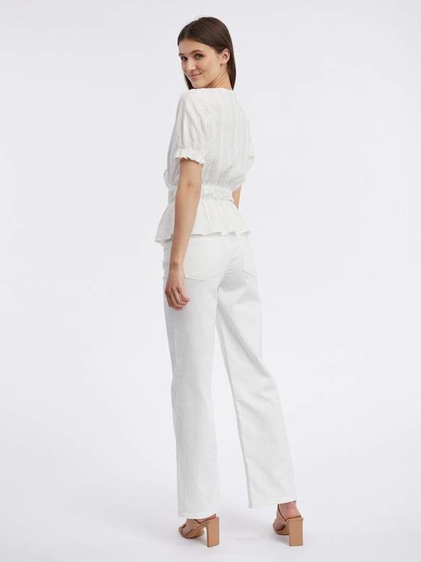 Orsay Weiße gemusterte Damenbluse ORSAY