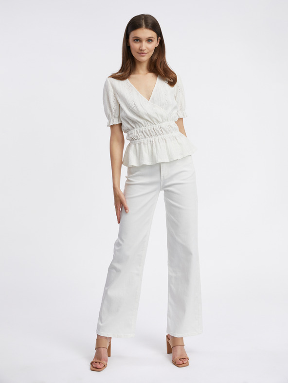 Orsay Weiße gemusterte Damenbluse ORSAY