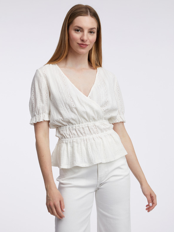 Orsay Weiße gemusterte Damenbluse ORSAY