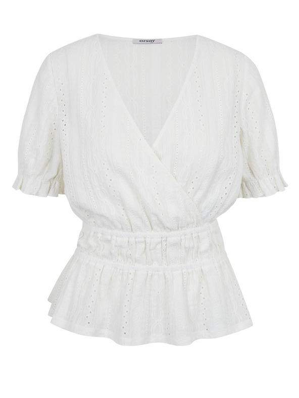 Orsay Weiße gemusterte Damenbluse ORSAY