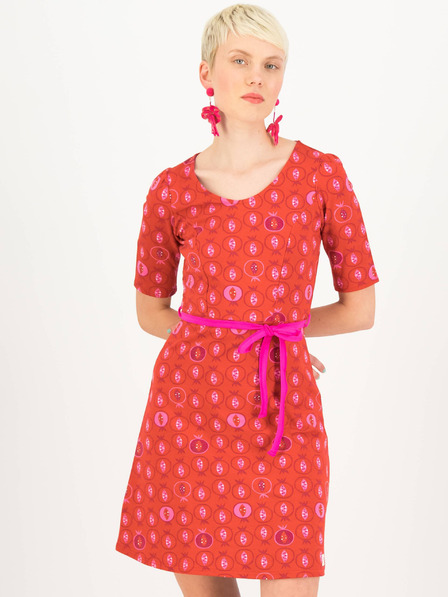 Blutsgeschwister Rotes gemustertes Damenkleid Blutsgeschwister