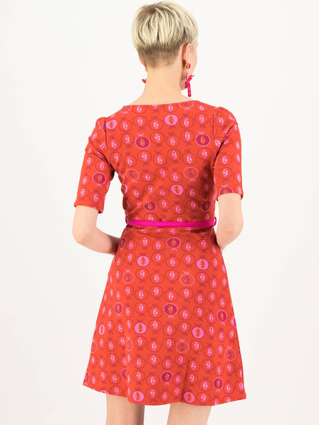 Blutsgeschwister Rotes gemustertes Damenkleid Blutsgeschwister