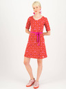 Blutsgeschwister Rotes gemustertes Damenkleid Blutsgeschwister