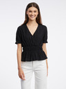 Orsay Schwarze gemusterte Damenbluse ORSAY