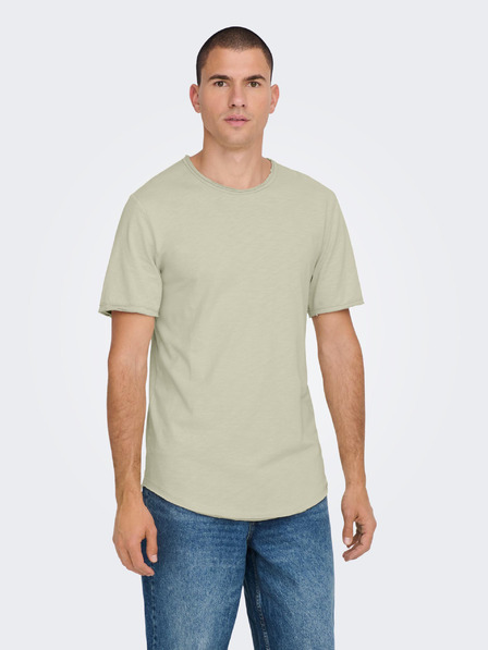 ONLY & SONS ONLY & SONS Benne hellgrau gestreiftes Herren-Basic-Shirt