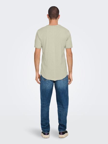 ONLY & SONS ONLY & SONS Benne hellgrau gestreiftes Herren-Basic-Shirt