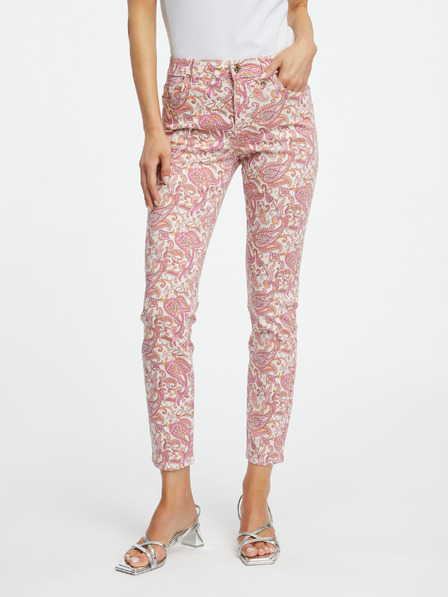 Orsay Pinke gemusterte Slim Fit Jeans Damen ORSAY