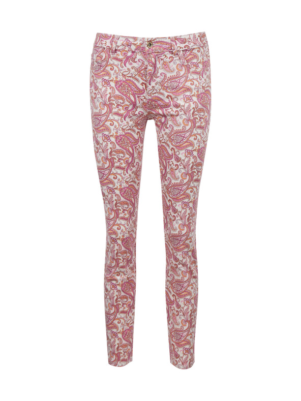 Orsay Pinke gemusterte Slim Fit Jeans Damen ORSAY