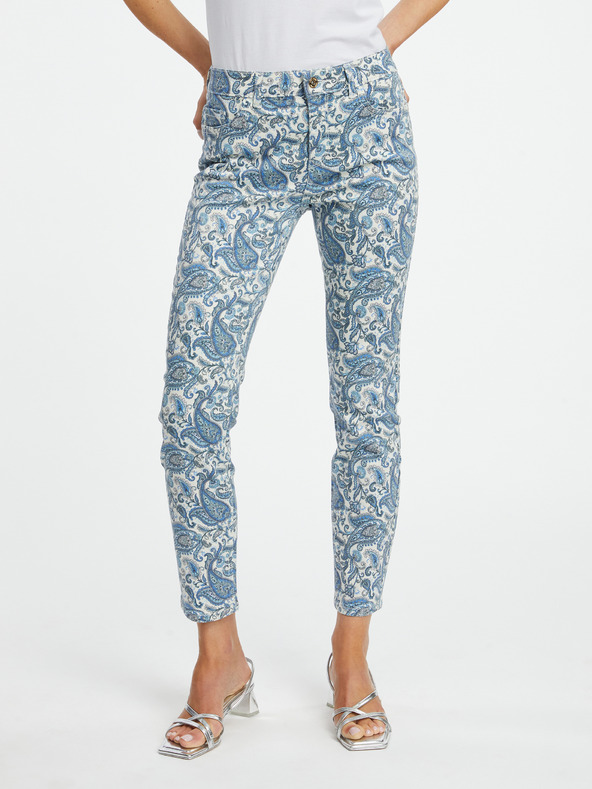 Orsay Blaue gemusterte Damen Slim Fit Jeans ORSAY