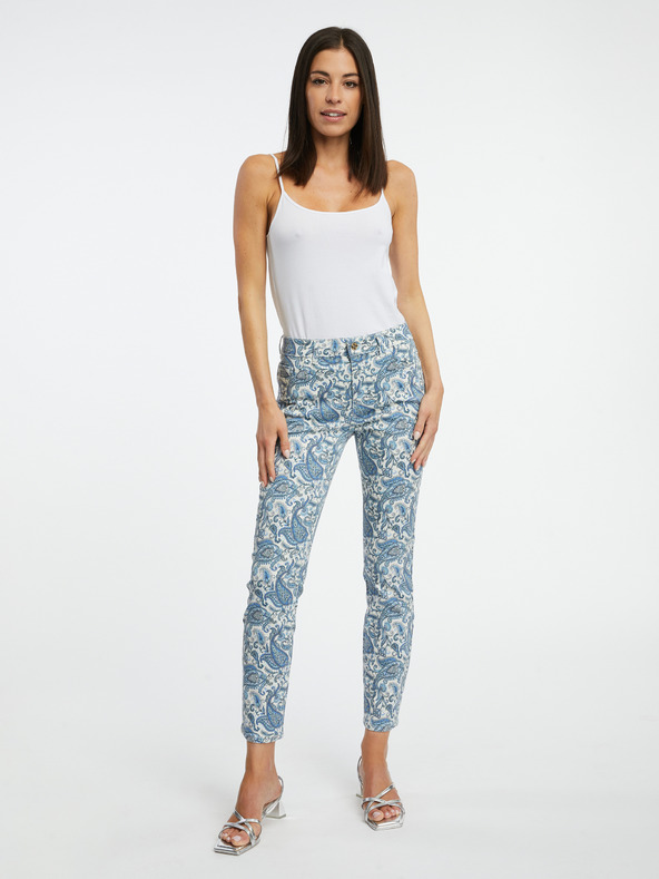 Orsay Blaue gemusterte Damen Slim Fit Jeans ORSAY