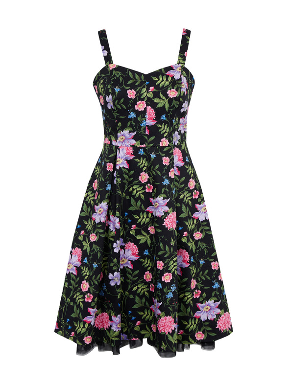 Orsay Schwarzes geblümtes Damenkleid ORSAY