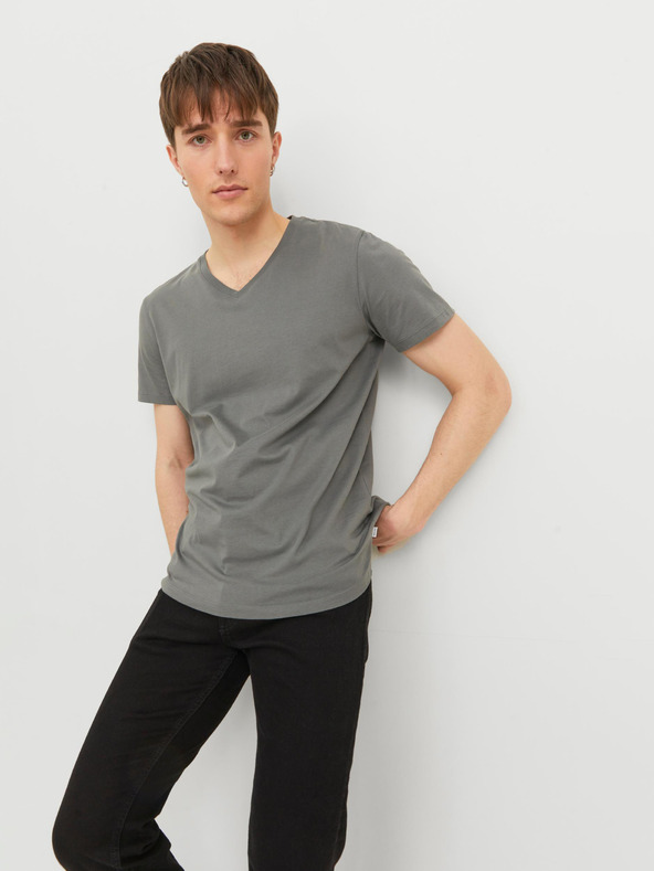 Jack & Jones Graues Herren Basic T-Shirt Jack & Jones Organic