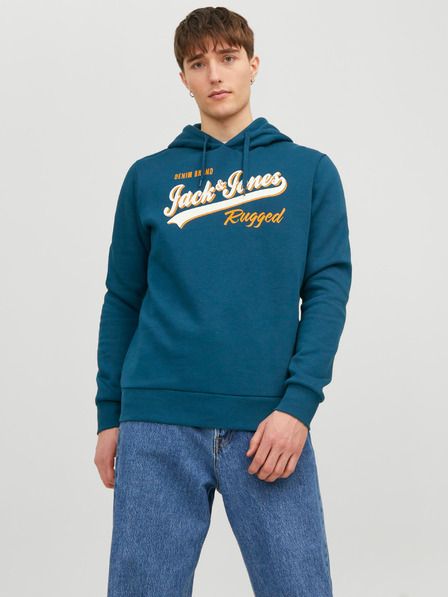 Jack & Jones Blauer Jack & Jones Logo-Kapuzenpullover für Herren