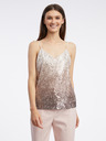 Orsay Beigefarbenes Damen-Pailletten-Top ORSAY
