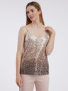 Orsay Beigefarbenes Damen-Pailletten-Top ORSAY
